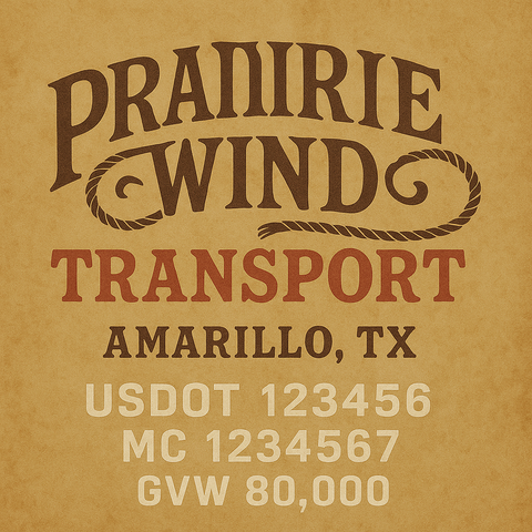 Custom Truck Door Lettering Sticker Decal Signs With Company Name, Location, USDOT, MC, CA, KYU, GVW & More | Create Your Own USDOT Truck Door Sign