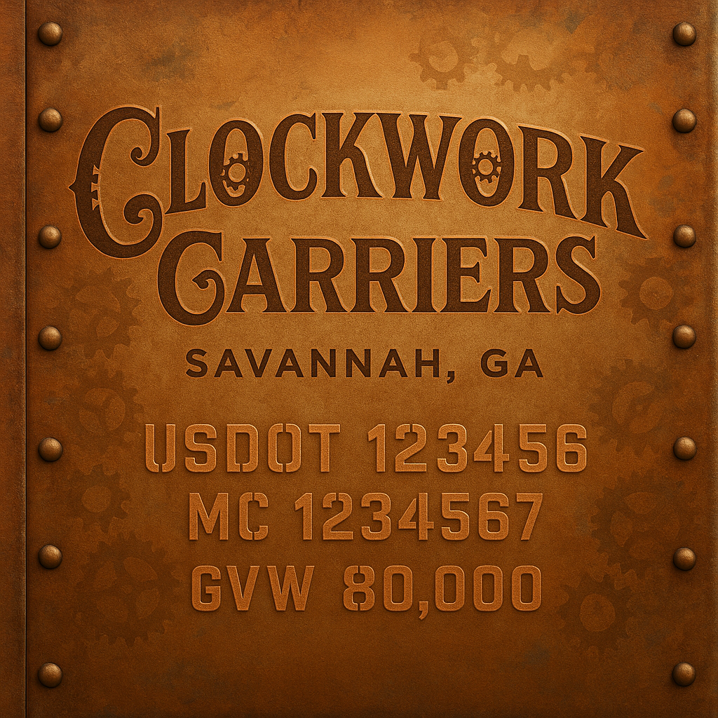 Custom Truck Door Lettering Sticker Decal Signs With Company Name, Location, USDOT, MC, CA, KYU, GVW & More | Create Your Own USDOT Truck Door Sign