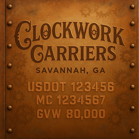 Custom Truck Door Lettering Sticker Decal Signs With Company Name, Location, USDOT, MC, CA, KYU, GVW & More | Create Your Own USDOT Truck Door Sign