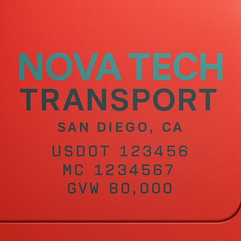 Custom Truck Door Lettering Sticker Decal Signs With Company Name, Location, USDOT, MC, CA, KYU, GVW & More | Create Your Own USDOT Truck Door Sign