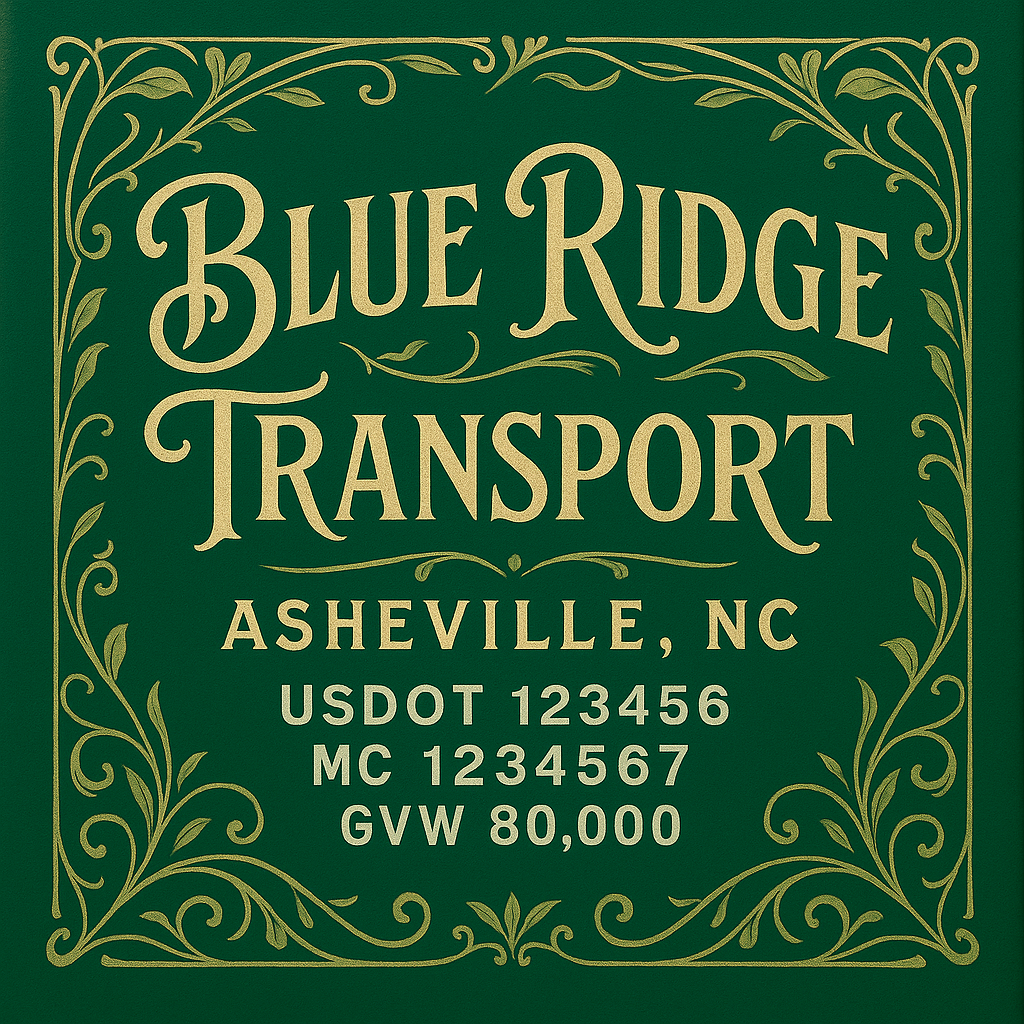 Custom Truck Door Lettering Sticker Decal Signs With Company Name, Location, USDOT, MC, CA, KYU, GVW & More | Create Your Own USDOT Truck Door Sign