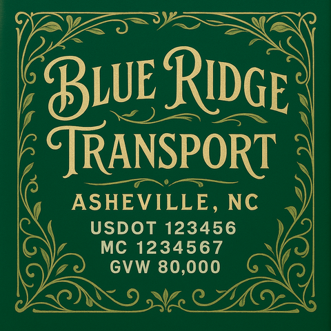 Custom Truck Door Lettering Sticker Decal Signs With Company Name, Location, USDOT, MC, CA, KYU, GVW & More | Create Your Own USDOT Truck Door Sign