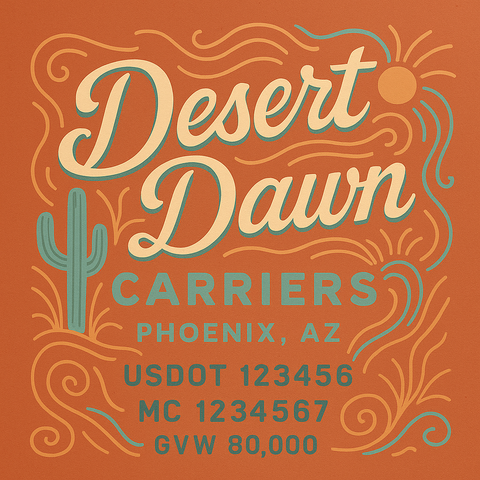 Custom Truck Door Lettering Sticker Decal Signs With Company Name, Location, USDOT, MC, CA, KYU, GVW & More | Create Your Own USDOT Truck Door Sign