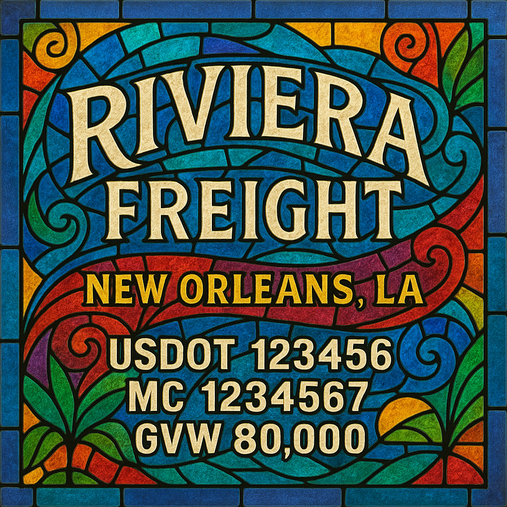 Custom Truck Door Lettering Sticker Decal Signs With Company Name, Location, USDOT, MC, CA, KYU, GVW & More | Create Your Own USDOT Truck Door Sign