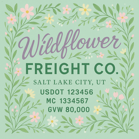 Custom Truck Door Lettering Sticker Decal Signs With Company Name, Location, USDOT, MC, CA, KYU, GVW & More | Create Your Own USDOT Truck Door Sign