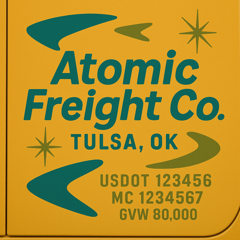 Custom Truck Door Lettering Sticker Decal Signs With Company Name, Location, USDOT, MC, CA, KYU, GVW & More | Create Your Own USDOT Truck Door Sign