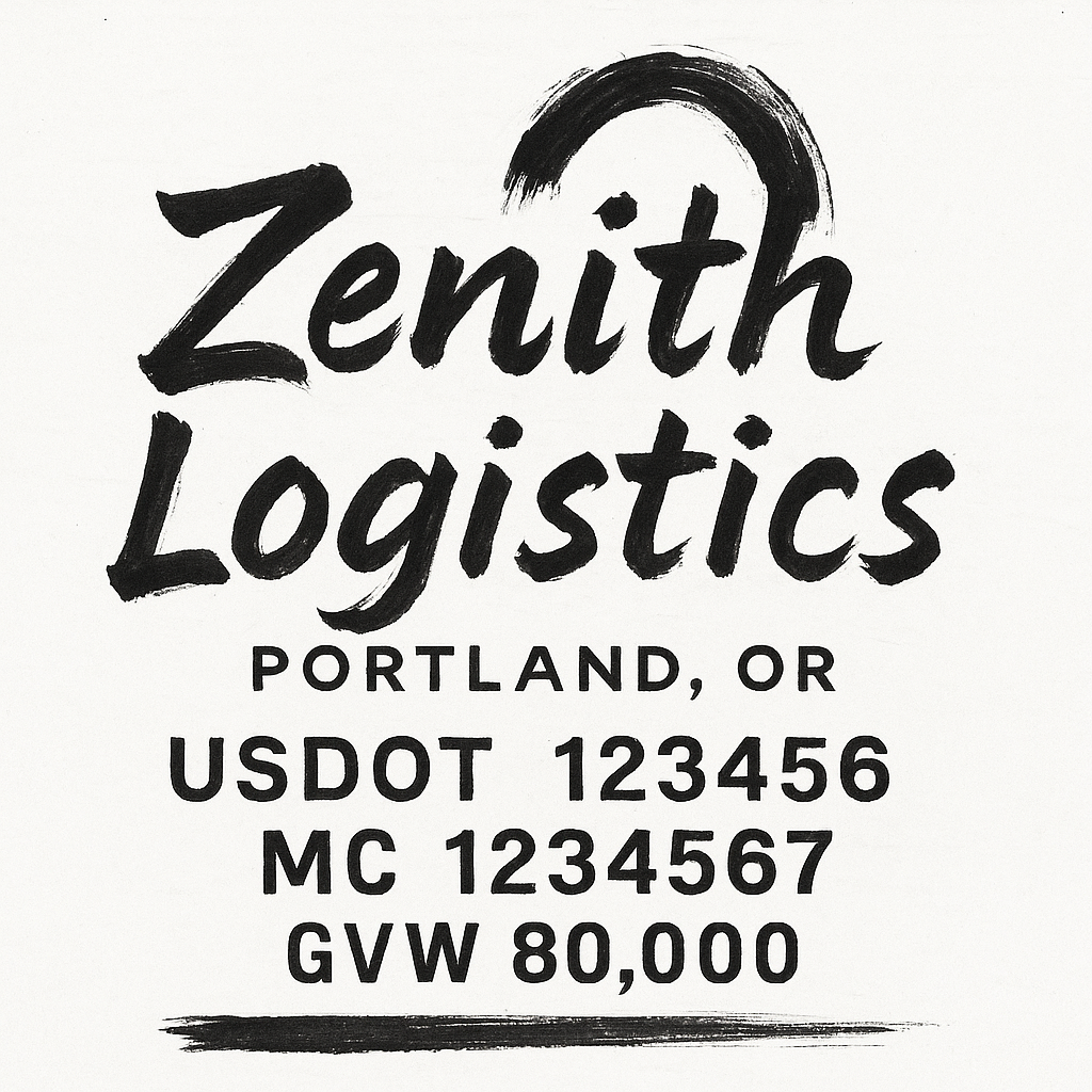 Custom Truck Door Lettering Sticker Decal Signs With Company Name, Location, USDOT, MC, CA, KYU, GVW & More | Create Your Own USDOT Truck Door Sign