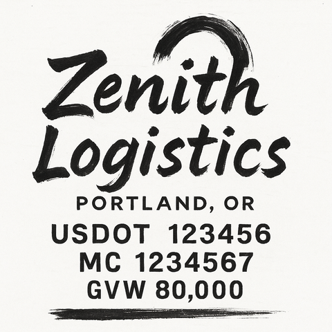 Custom Truck Door Lettering Sticker Decal Signs With Company Name, Location, USDOT, MC, CA, KYU, GVW & More | Create Your Own USDOT Truck Door Sign