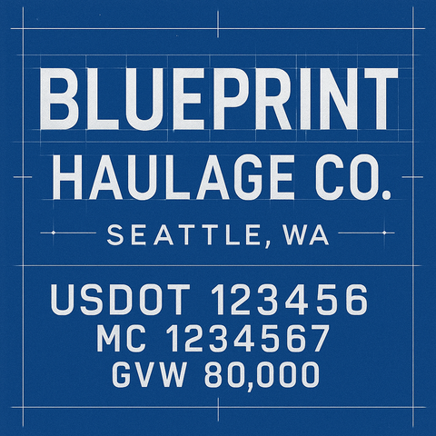 Custom Truck Door Lettering Sticker Decal Signs With Company Name, Location, USDOT, MC, CA, KYU, GVW & More | Create Your Own USDOT Truck Door Sign