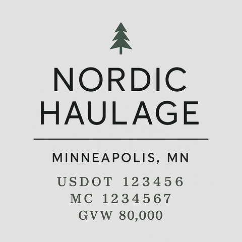 Custom Truck Door Lettering Sticker Decal Signs With Company Name, Location, USDOT, MC, CA, KYU, GVW & More | Create Your Own USDOT Truck Door Sign