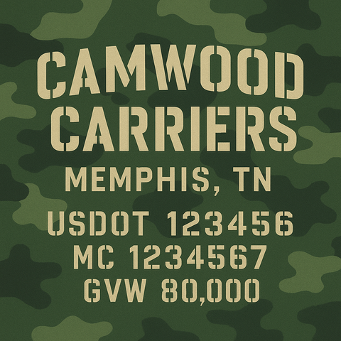 Custom Truck Door Lettering Sticker Decal Signs With Company Name, Location, USDOT, MC, CA, KYU, GVW & More | Create Your Own USDOT Truck Door Sign
