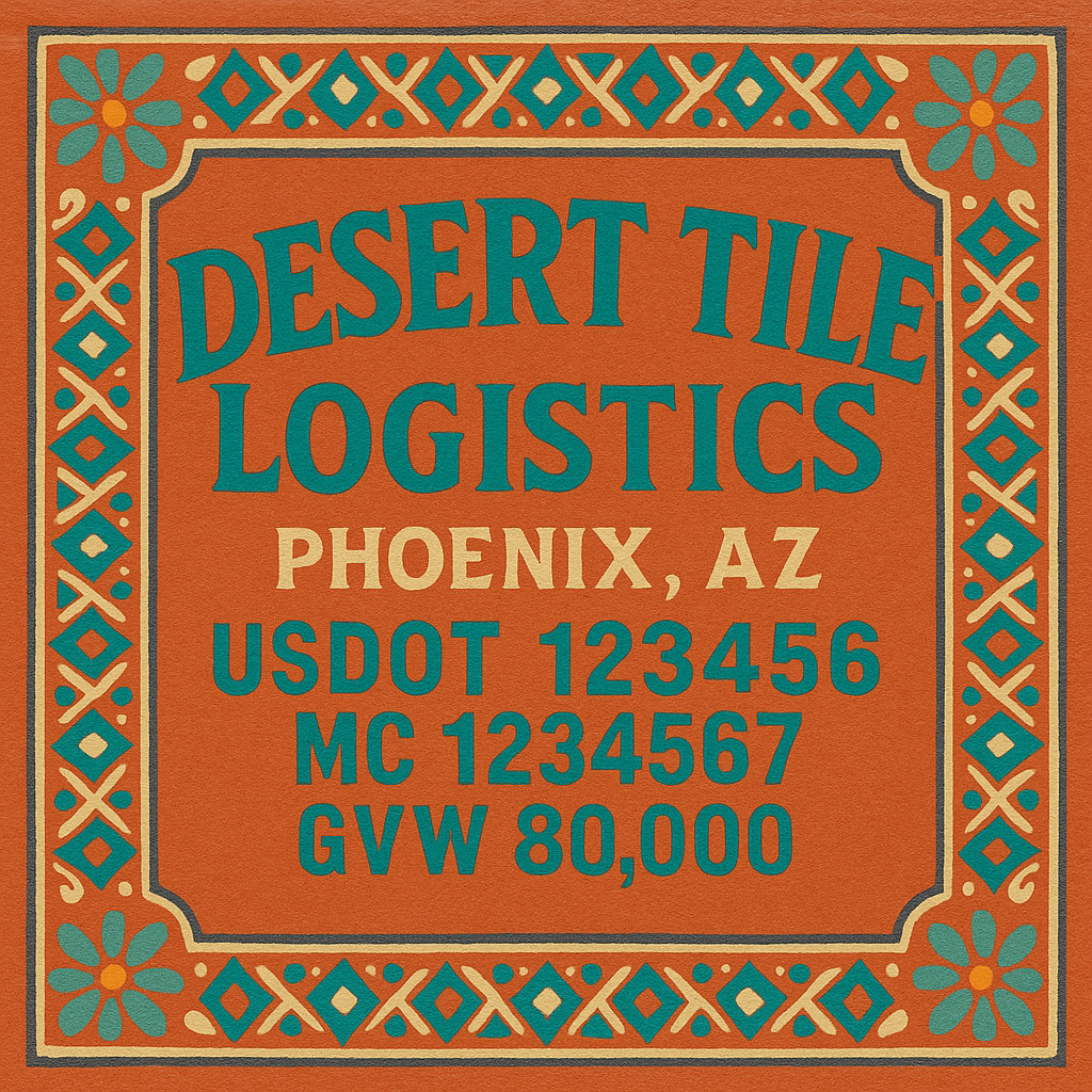 Custom Truck Door Lettering Sticker Decal Signs With Company Name, Location, USDOT, MC, CA, KYU, GVW & More | Create Your Own USDOT Truck Door Sign