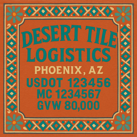 Custom Truck Door Lettering Sticker Decal Signs With Company Name, Location, USDOT, MC, CA, KYU, GVW & More | Create Your Own USDOT Truck Door Sign