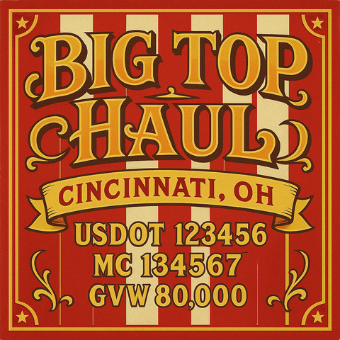 Custom Truck Door Lettering Sticker Decal Signs With Company Name, Location, USDOT, MC, CA, KYU, GVW & More | Create Your Own USDOT Truck Door Sign