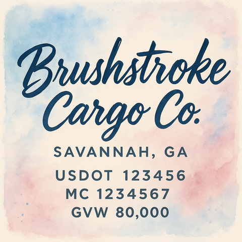 Custom Truck Door Lettering Sticker Decal Signs With Company Name, Location, USDOT, MC, CA, KYU, GVW & More | Create Your Own USDOT Truck Door Sign