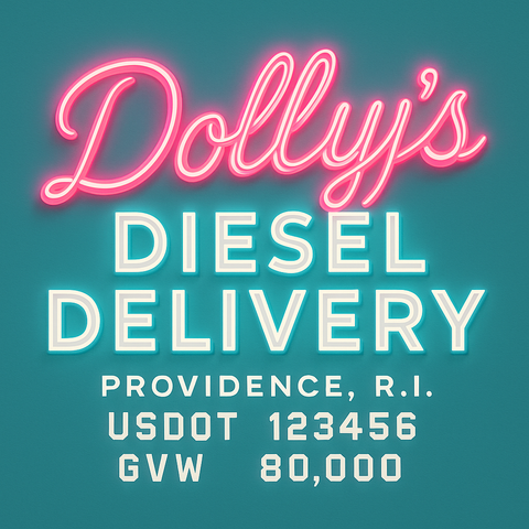 Custom Truck Door Lettering Sticker Decal Signs With Company Name, Location, USDOT, MC, CA, KYU, GVW & More | Create Your Own USDOT Truck Door Sign