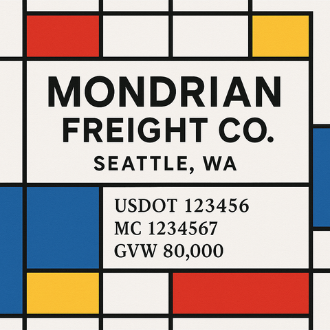 Custom Truck Door Lettering Sticker Decal Signs With Company Name, Location, USDOT, MC, CA, KYU, GVW & More | Create Your Own USDOT Truck Door Sign