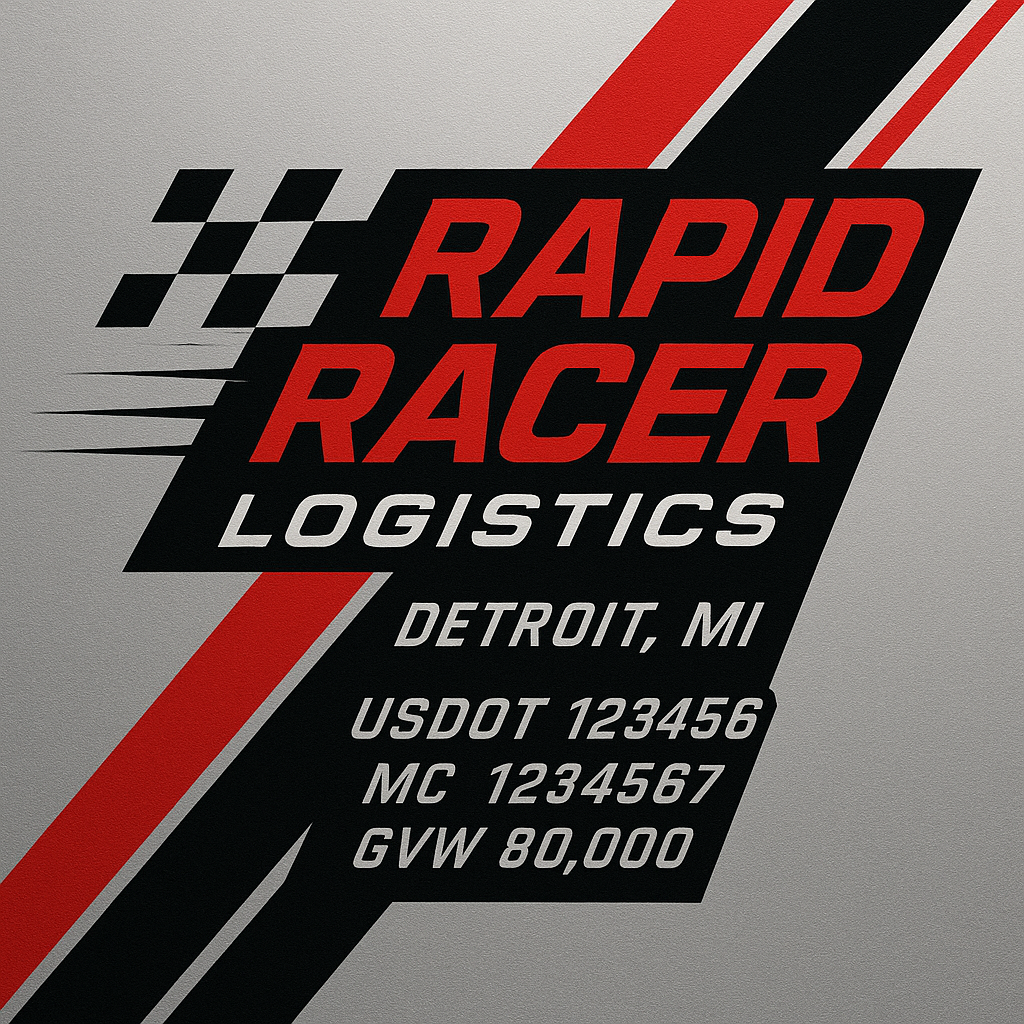 Custom Truck Door Lettering Sticker Decal Signs With Company Name, Location, USDOT, MC, CA, KYU, GVW & More | Create Your Own USDOT Truck Door Sign