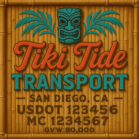 Custom Truck Door Lettering Sticker Decal Signs With Company Name, Location, USDOT, MC, CA, KYU, GVW & More | Create Your Own USDOT Truck Door Sign