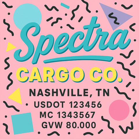 Custom Truck Door Lettering Sticker Decal Signs With Company Name, Location, USDOT, MC, CA, KYU, GVW & More | Create Your Own USDOT Truck Door Sign