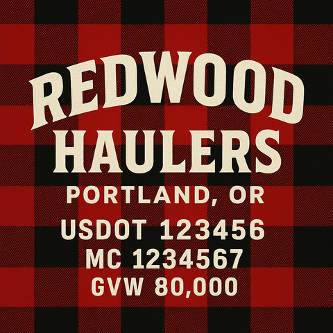 Custom Truck Door Lettering Sticker Decal Signs With Company Name, Location, USDOT, MC, CA, KYU, GVW & More | Create Your Own USDOT Truck Door Sign