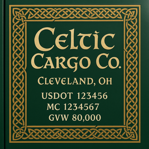 Custom Truck Door Lettering Sticker Decal Signs With Company Name, Location, USDOT, MC, CA, KYU, GVW & More | Create Your Own USDOT Truck Door Sign