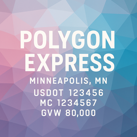 Custom Truck Door Lettering Sticker Decal Signs With Company Name, Location, USDOT, MC, CA, KYU, GVW & More | Create Your Own USDOT Truck Door Sign