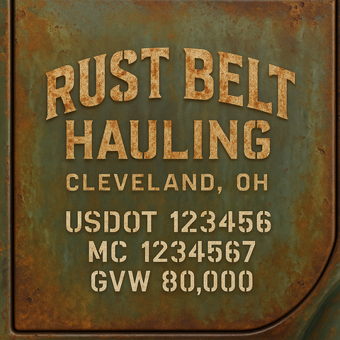 Custom Truck Door Lettering Sticker Decal Signs With Company Name, Location, USDOT, MC, CA, KYU, GVW & More | Create Your Own USDOT Truck Door Sign