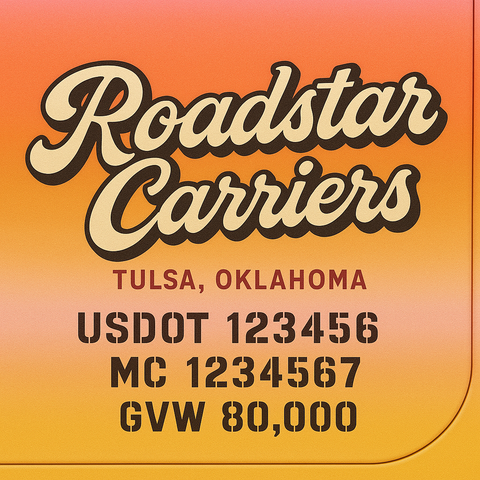 Custom Truck Door Lettering Sticker Decal Signs With Company Name, Location, USDOT, MC, CA, KYU, GVW & More | Create Your Own USDOT Truck Door Sign