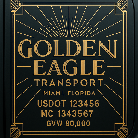 Custom Truck Door Lettering Sticker Decal Signs With Company Name, Location, USDOT, MC, CA, KYU, GVW & More | Create Your Own USDOT Truck Door Sign