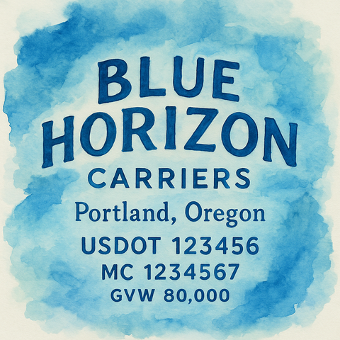 Custom Truck Door Lettering Sticker Decal Signs With Company Name, Location, USDOT, MC, CA, KYU, GVW & More | Create Your Own USDOT Truck Door Sign