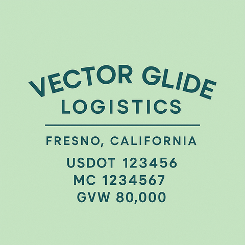 Custom Truck Door Lettering Sticker Decal Signs With Company Name, Location, USDOT, MC, CA, KYU, GVW & More | Create Your Own USDOT Truck Door Sign