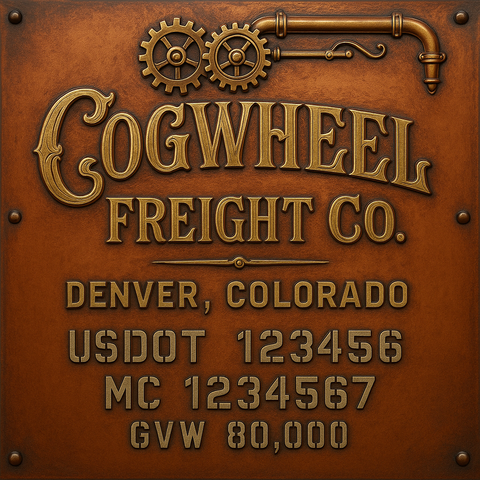 Custom Truck Door Lettering Sticker Decal Signs With Company Name, Location, USDOT, MC, CA, KYU, GVW & More | Create Your Own USDOT Truck Door Sign