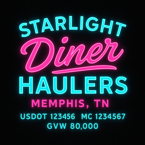 Custom Truck Door Lettering Sticker Decal Signs With Company Name, Location, USDOT, MC, CA, KYU, GVW & More | Create Your Own USDOT Truck Door Sign