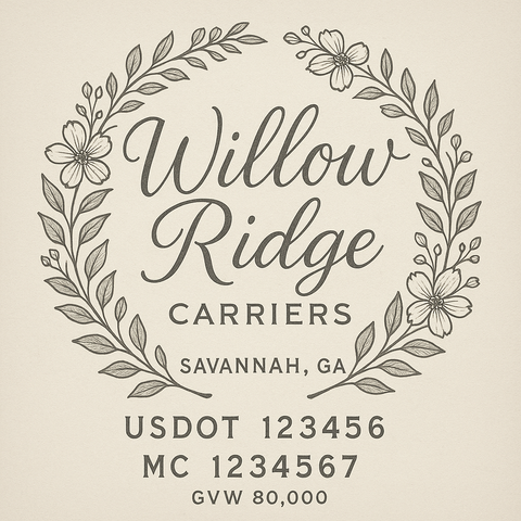 Custom Truck Door Lettering Sticker Decal Signs With Company Name, Location, USDOT, MC, CA, KYU, GVW & More | Create Your Own USDOT Truck Door Sign