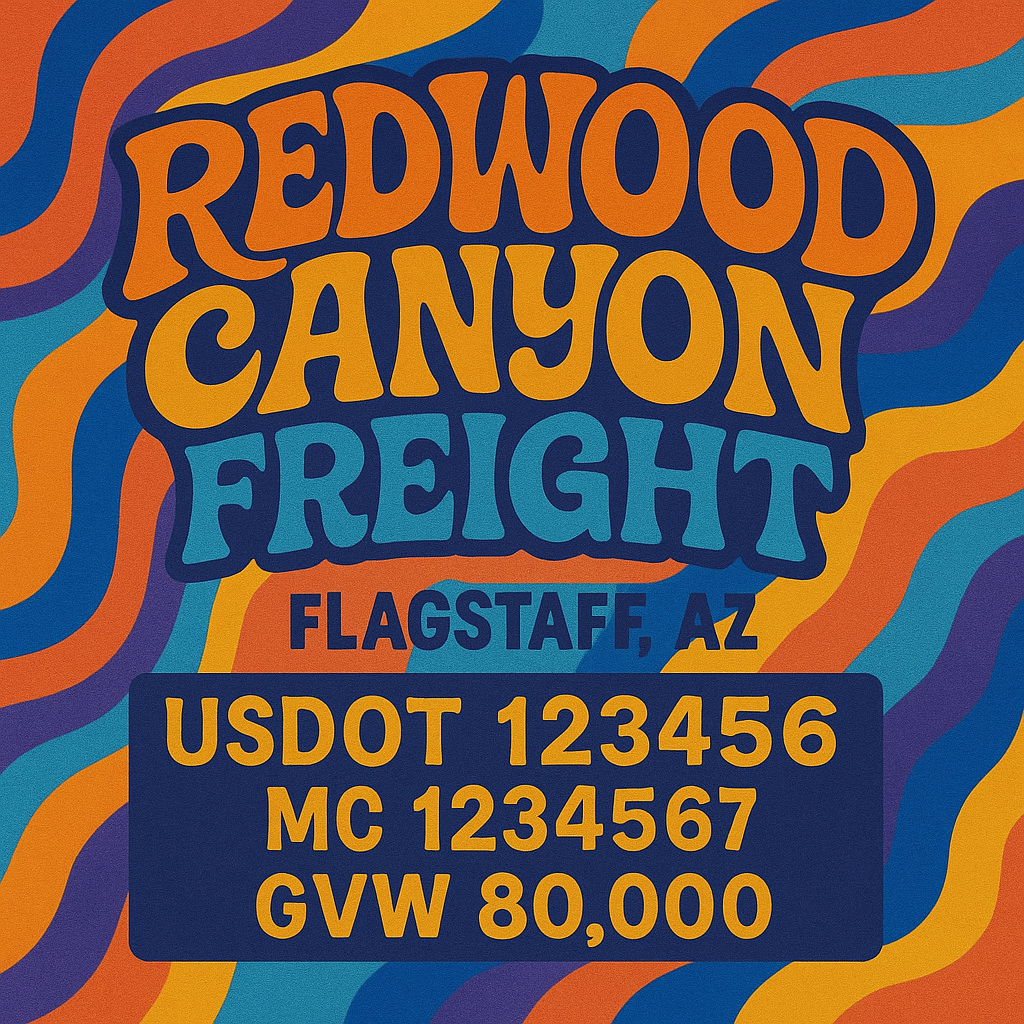 Custom Truck Door Lettering Sticker Decal Signs With Company Name, Location, USDOT, MC, CA, KYU, GVW & More | Create Your Own USDOT Truck Door Sign