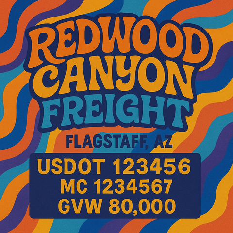 Custom Truck Door Lettering Sticker Decal Signs With Company Name, Location, USDOT, MC, CA, KYU, GVW & More | Create Your Own USDOT Truck Door Sign