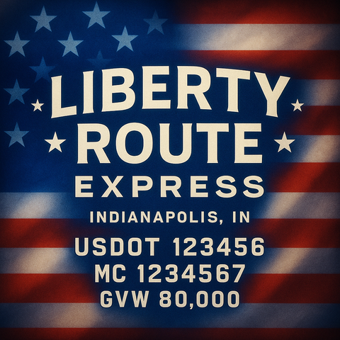 Custom Truck Door Lettering Sticker Decal Signs With Company Name, Location, USDOT, MC, CA, KYU, GVW & More | Create Your Own USDOT Truck Door Sign