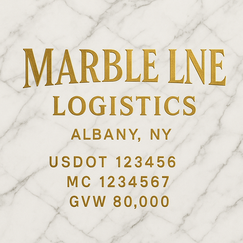 Custom Truck Door Lettering Sticker Decal Signs With Company Name, Location, USDOT, MC, CA, KYU, GVW & More | Create Your Own USDOT Truck Door Sign