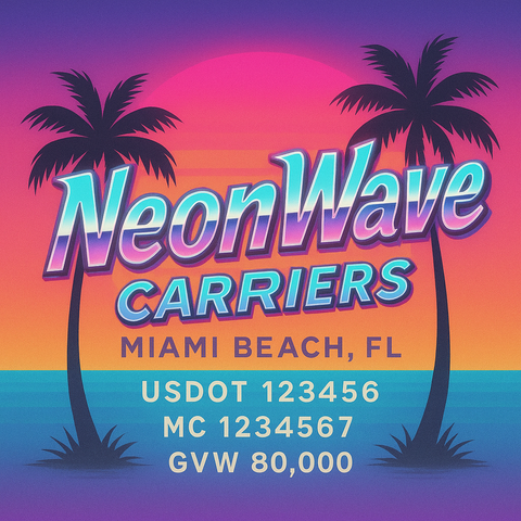 Custom Truck Door Lettering Sticker Decal Signs With Company Name, Location, USDOT, MC, CA, KYU, GVW & More | Create Your Own USDOT Truck Door Sign