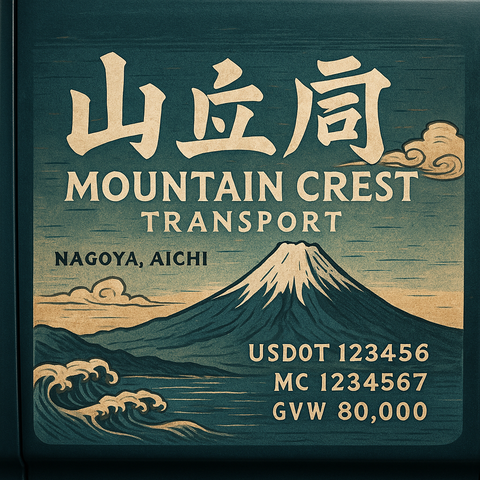 Custom Truck Door Lettering Sticker Decal Signs With Company Name, Location, USDOT, MC, CA, KYU, GVW & More | Create Your Own USDOT Truck Door Sign