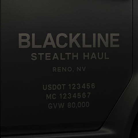 Custom Truck Door Lettering Sticker Decal Signs With Company Name, Location, USDOT, MC, CA, KYU, GVW & More | Create Your Own USDOT Truck Door Sign