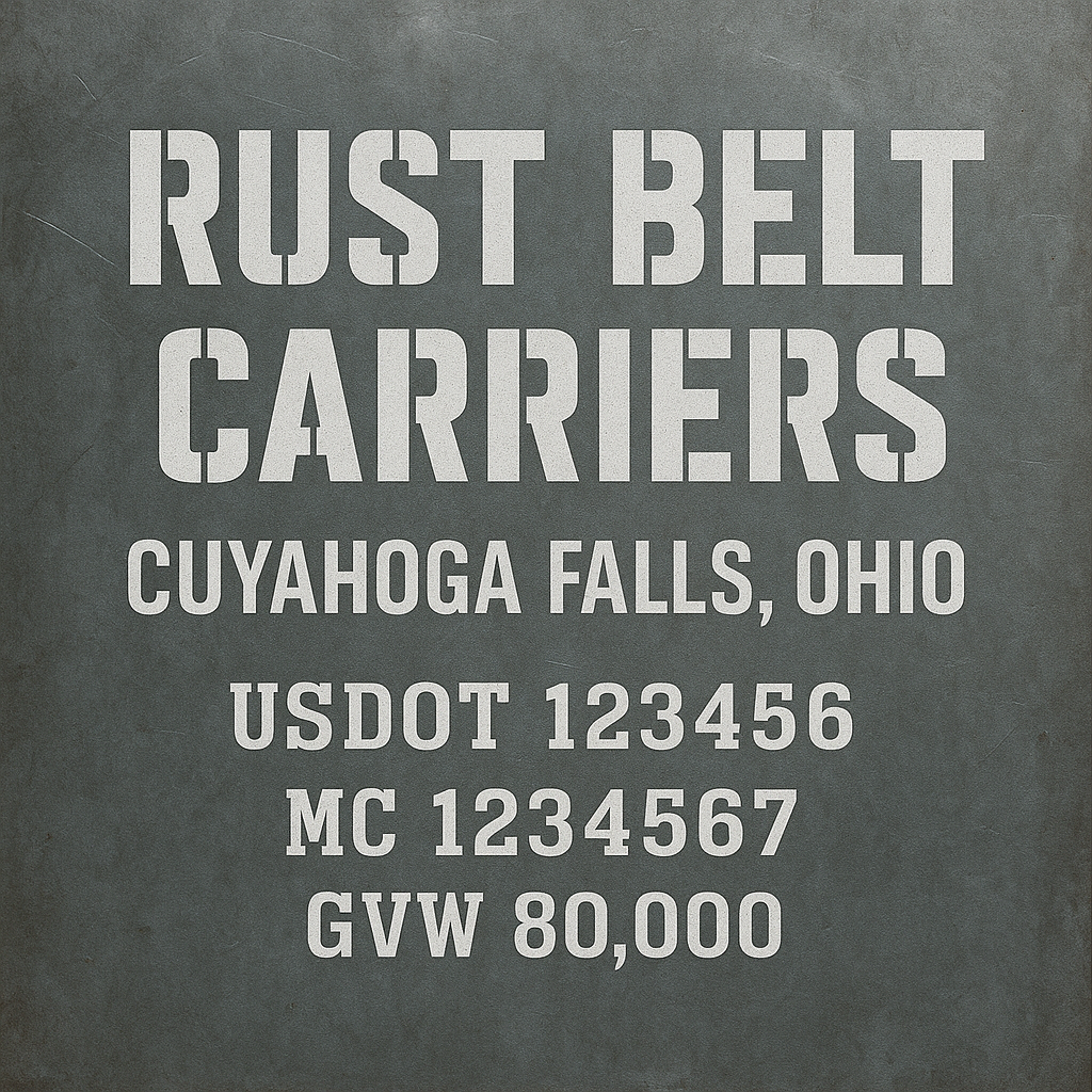 Custom Truck Door Lettering Sticker Decal Signs With Company Name, Location, USDOT, MC, CA, KYU, GVW & More | Create Your Own USDOT Truck Door Sign