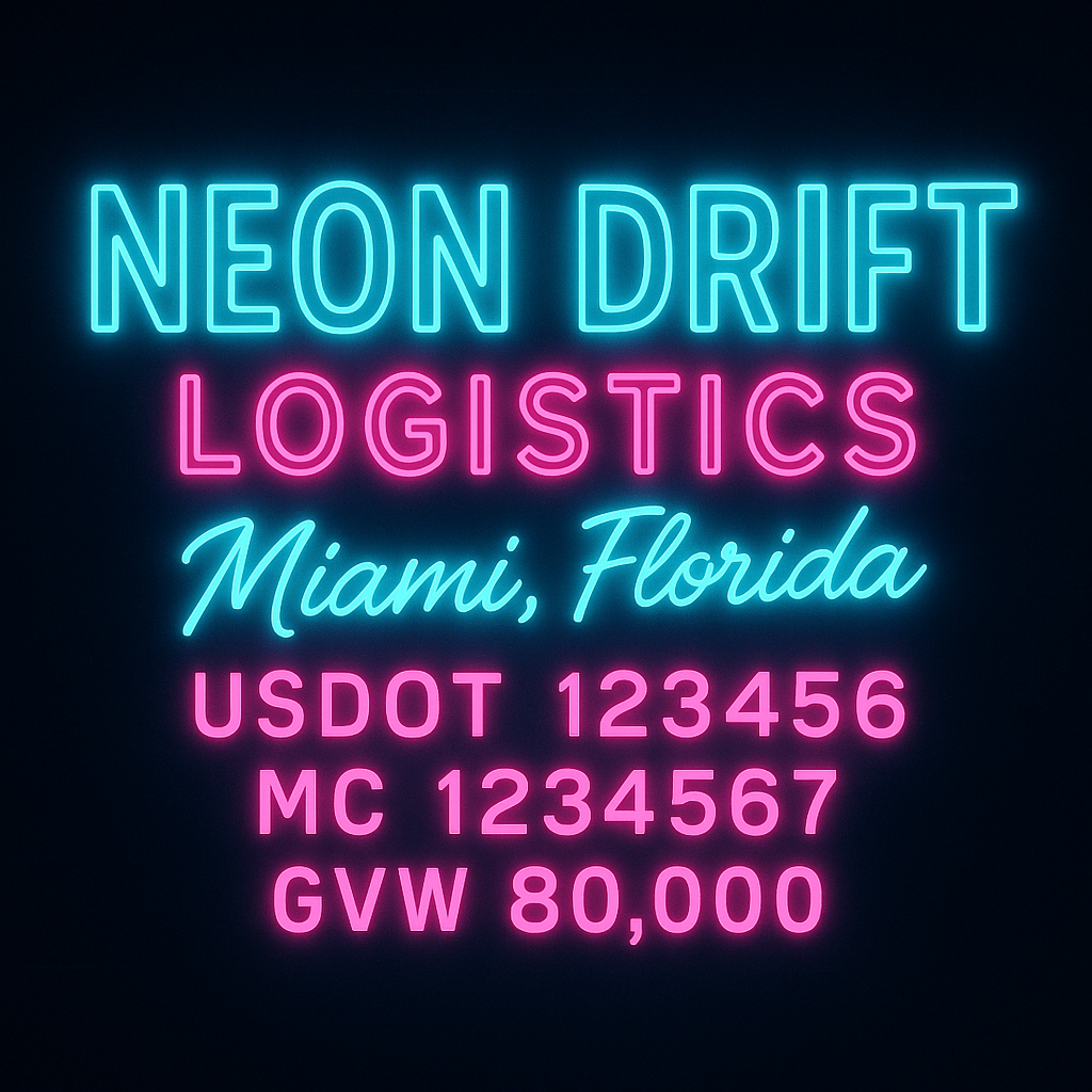 Custom Truck Door Lettering Sticker Decal Signs With Company Name, Location, USDOT, MC, CA, KYU, GVW & More | Create Your Own USDOT Truck Door Sign