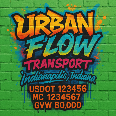 Custom Truck Door Lettering Sticker Decal Signs With Company Name, Location, USDOT, MC, CA, KYU, GVW & More | Create Your Own USDOT Truck Door Sign