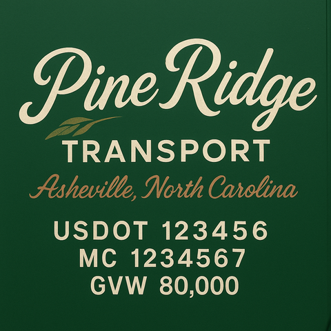 Custom Truck Door Lettering Sticker Decal Signs With Company Name, Location, USDOT, MC, CA, KYU, GVW & More | Create Your Own USDOT Truck Door Sign