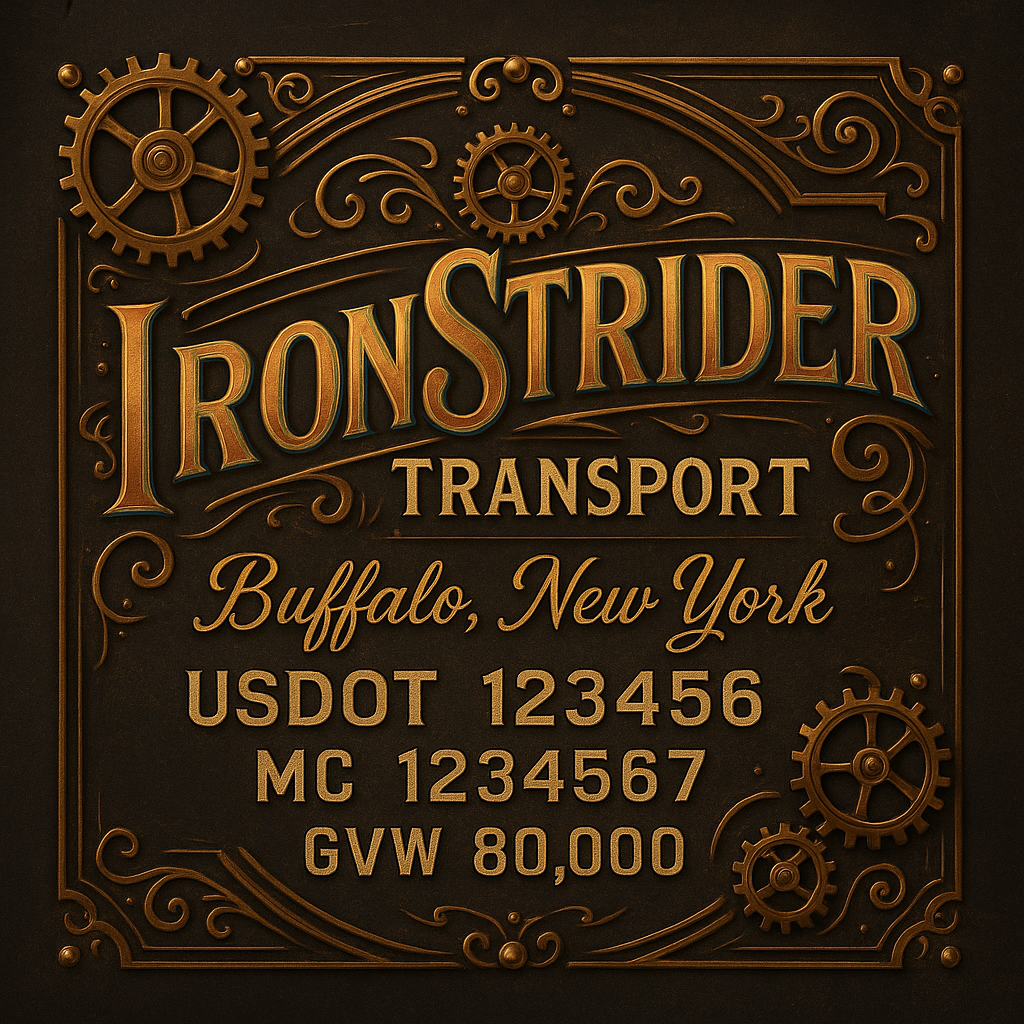 Custom Truck Door Lettering Sticker Decal Signs With Company Name, Location, USDOT, MC, CA, KYU, GVW & More | Create Your Own USDOT Truck Door Sign