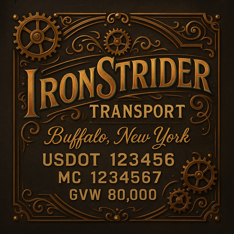 Custom Truck Door Lettering Sticker Decal Signs With Company Name, Location, USDOT, MC, CA, KYU, GVW & More | Create Your Own USDOT Truck Door Sign