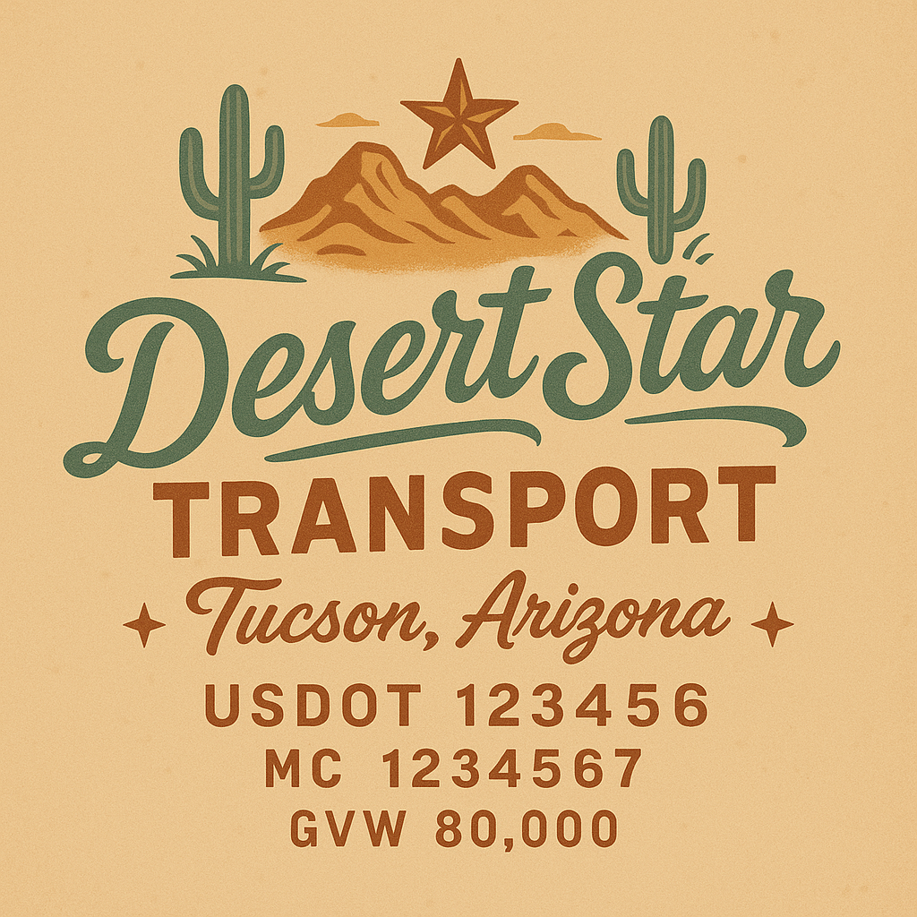 Custom Truck Door Lettering Sticker Decal Signs With Company Name, Location, USDOT, MC, CA, KYU, GVW & More | Create Your Own USDOT Truck Door Sign