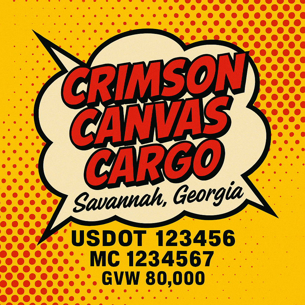 Custom Truck Door Lettering Sticker Decal Signs With Company Name, Location, USDOT, MC, CA, KYU, GVW & More | Create Your Own USDOT Truck Door Sign